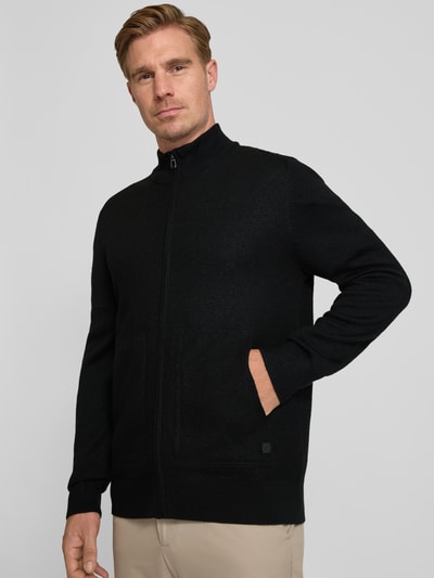 JOOP! Collection Gebreid jack met labeldetail, model 'Widor' Zwart - 3