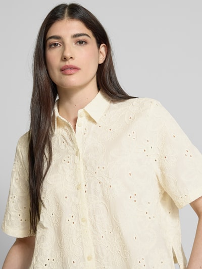 Jake*s Collection Regular Fit Hemdbluse mit 1/2-Arm Ecru 3