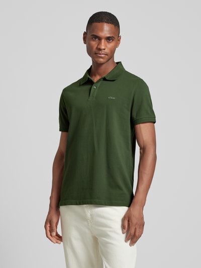 s.Oliver RED LABEL Poloshirt met labelstitching Olijfgroen - 4