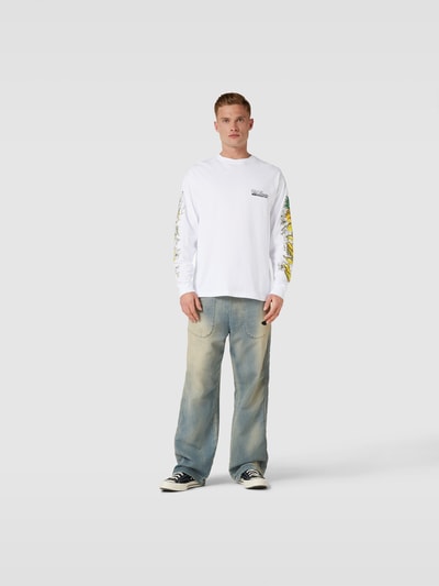 MSGM Longsleeve mit Label-Print Weiss 1