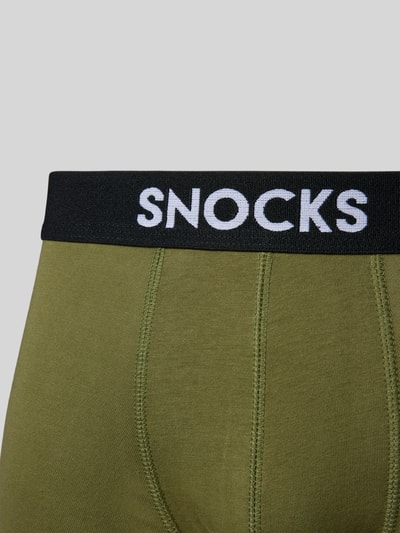 Snocks Boxershort met elastische logo in band in een set van 2 stuks Bordeaux - 2