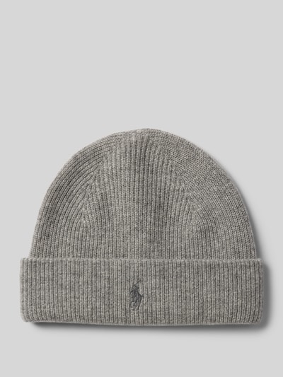 Polo Ralph Lauren Beanie aus Kaschmir mit Label-Stitching Mittelgrau Melange 1