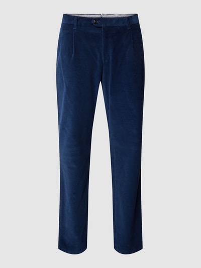 Eduard Dressler Spodnie sztruksowe z plisami model ‘Jan’ Niebieski 1