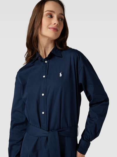 Polo Ralph Lauren Hemdblusenkleid mit Label-Stitching Marine 3