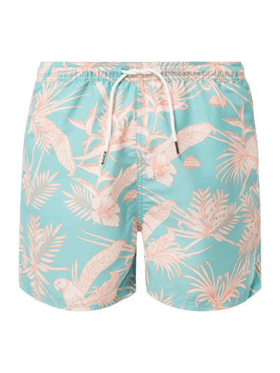 REVIEW Badeshorts mit floralem Muster Hellblau 1