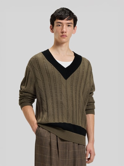 HUGO Oversized Pullover aus Schurwoll-Mix Taupe 4