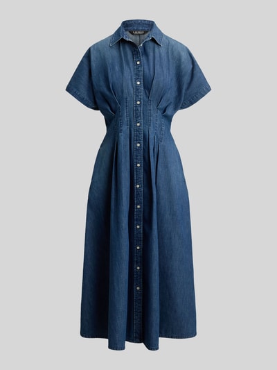 Lauren Ralph Lauren Dopasowana sukienka casualowa z czystej bawełny Niebieski 2