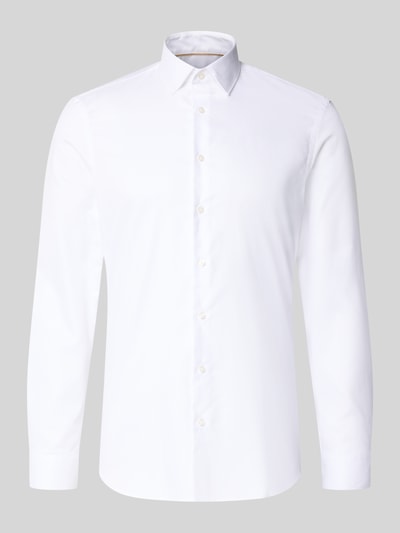 Produktfoto, biała koszula o kroju slim fit z bawełny, model Super Slim Fit Businesshemd aus reiner Baumwolle von Jake*s, kontekst: koszule biznesowe