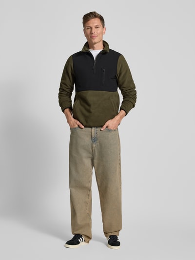 Blend Sweatshirt met opstaande kraag, model 'MARIO' Olijfgroen - 1