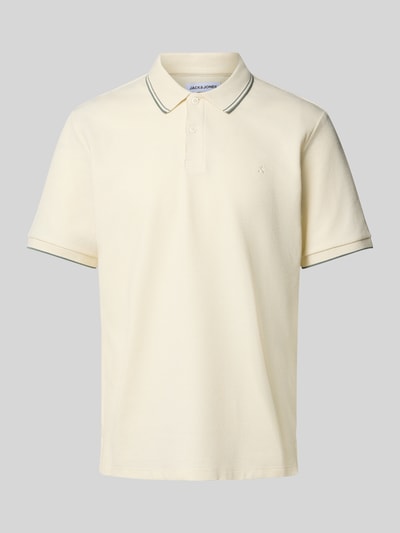Jack & Jones Regular Fit Poloshirt mit Strukturmuster Modell 'AUSTIN' Offwhite 2