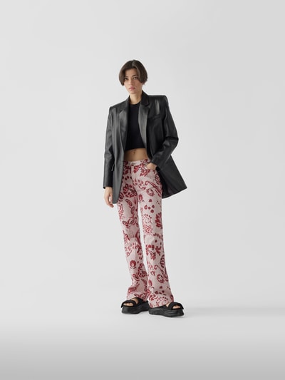 Etro Straight Fit Jeans mit Paisley-Dessin Rot 1