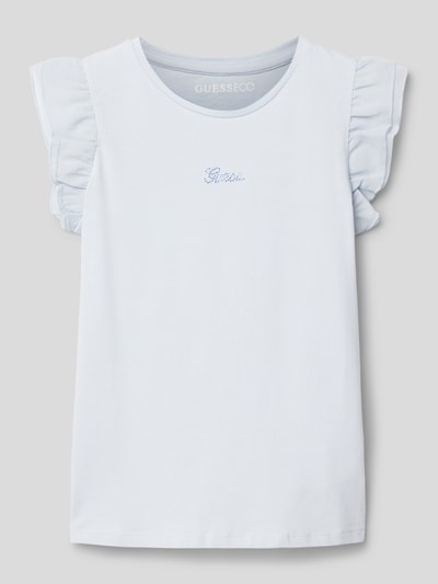 Guess T-shirt met volantmouwen Bleu - 1