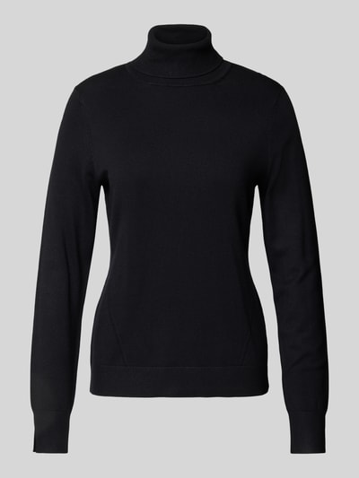 comma Rollkragenpullover aus Viskose-Mix mit gerippten Abschlüssen Black 2