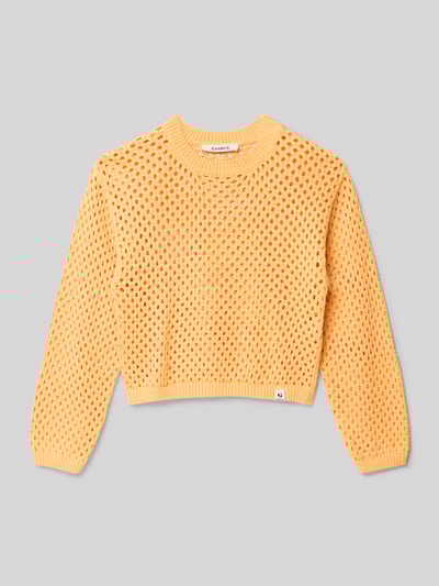 Garcia Gebreide pullover met ribboorden Oranje - 1