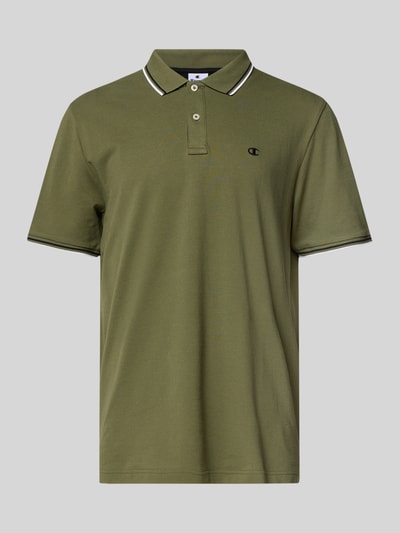 CHAMPION Regular Fit Poloshirt mit Logo-Stitching Oliv 2