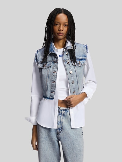 HUGO Blue Regular Fit Cropped Jeansweste Jeansblau 4
