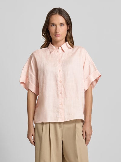 BOSS Orange Blouse van ramie met extra brede schouders, model 'Bisenas' Lichtroze - 4