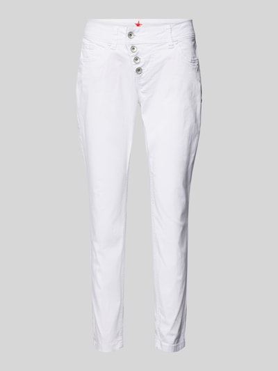 Buena Vista Slim fit broek met verkort model, model 'Malibu' Wit - 2