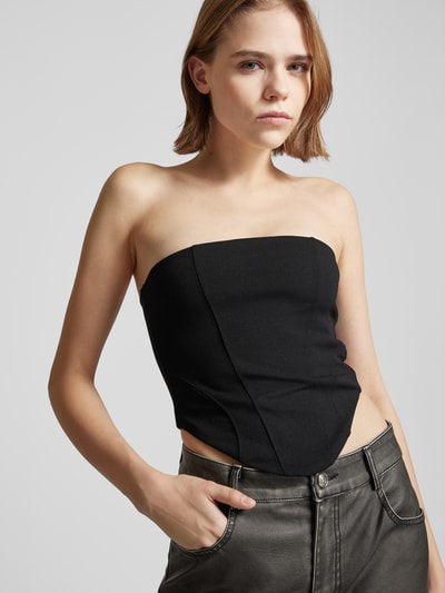 Gina Tricot Bandeau-Top mit Ziernähten Black 3