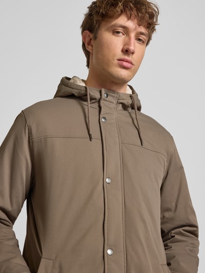 ONLY & SONS Regular Fit Parka mit Teddyfellbesatz in der Kapuze Modell 'ALEXANDER' Mittelbraun 3