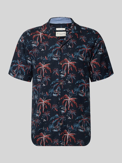 Tom Tailor Regular Fit Freizeithemd aus Viskose-Leinen-Mix Dunkelblau 2