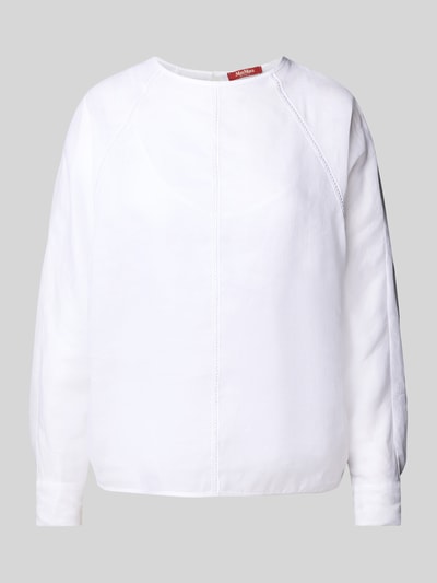 Max Mara Studio Bluse mit Rundhalsausschnitt Modell 'EDILE' Weiss 2