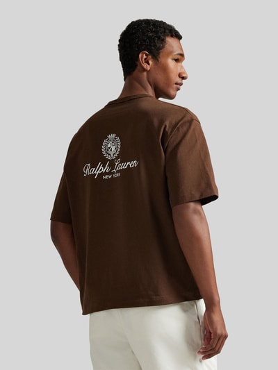 Polo Ralph Lauren T-shirt o kroju regular fit z czystej bawełny Średniobrązowy 5