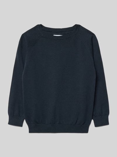 Mayoral Sweter z dzianiny z prążkowanymi wykończeniami Granatowy 1