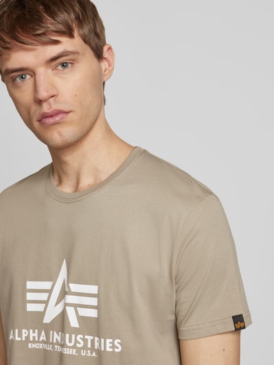 Alpha Industries T-shirt z czystej bawełny Piaskowy 3