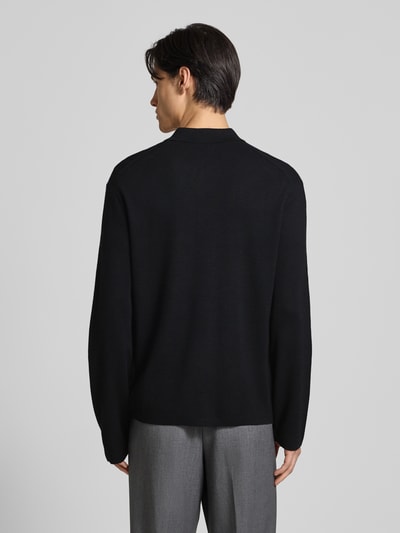 Christian Berg Men Cardigan aus Woll-Mix mit Brusttasche Black 5