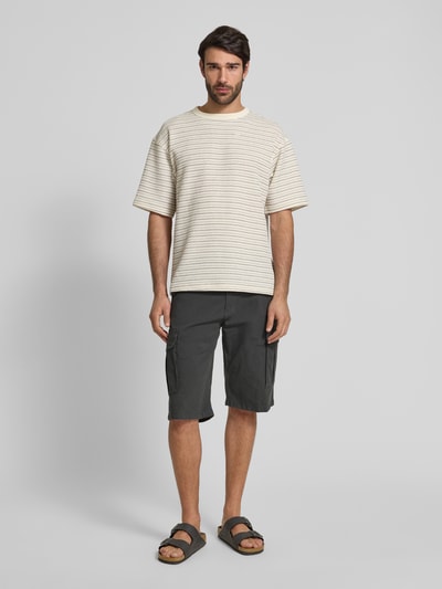 s.Oliver BLACK LABEL Bermudy cargo o kroju relaxed fit z mieszanki bawełny i elastanu Antracytowy 1