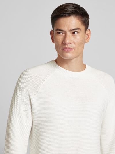 JAKE*S STUDIO MEN Strickpullover mit Rundhalsausschnitt Offwhite 3