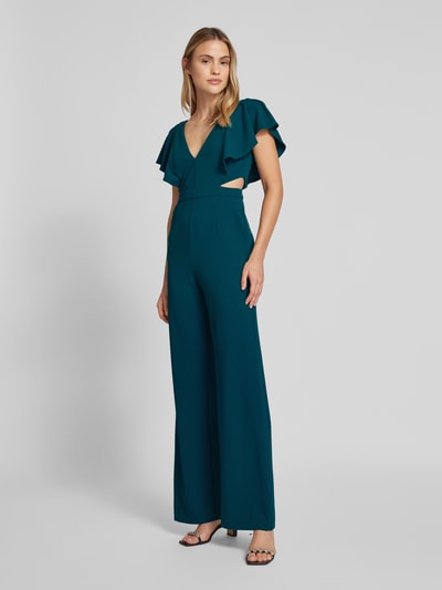 Jake*s Cocktail Jumpsuit mit Taillenband und Cut Outs Dunkelgruen Melange 1