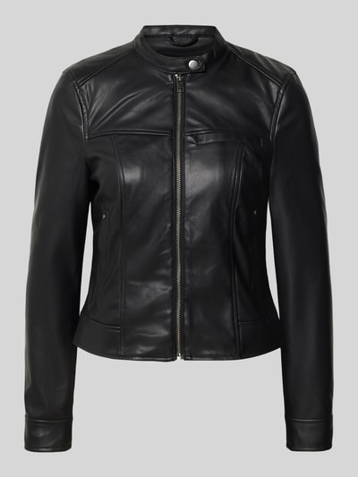 Vero Moda Shaped Fit Jacke in Lederoptik mit Reißverschluss Modell 'AMANDA' Black 2