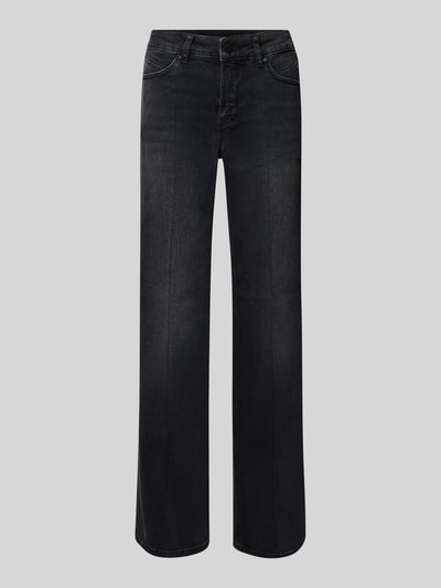 Someday Straight leg jeans met knoop- en ritssluiting, model 'Carie' Zwart - 2