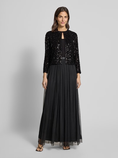 comma Blazer met pailletten en ronde hals, model 'EXPLORE' Zwart - 1