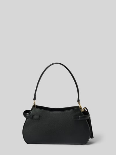 Productfoto, zwarte schoudertas met labeldetail model 'NIVALIS RE' van Valentino Bags uit Dames schoudertassen collectie op grijze achtergrond