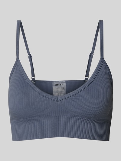 AIMN Bustier in Ripp-Optik Modell 'Ribbed Seamless Deep Cut' Rauchblau 2