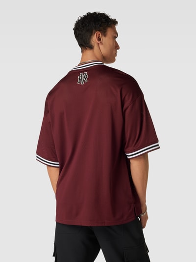 REVIEW T-Shirt aus Mesh mit Rundhalsausschnitt Bordeaux Rot 5