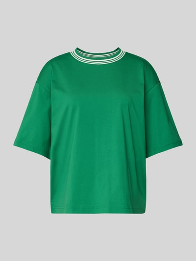 Jake*s Casual Oversized T-Shirt mit geripptem Rundhalsausschnitt Grass 2