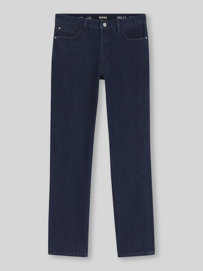 BOSS Spodnie jeansowe regular bootcut z mieszanki bawełny z dodatkiem wiskozy model 'KICK FLARE' Granatowy 2