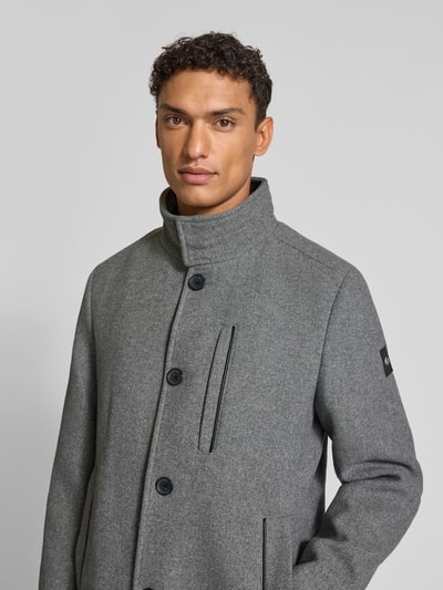 Tom Tailor Regular Fit Wollmantel mit Stehkragen Anthrazit 3