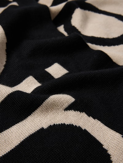 CK Calvin Klein Szal z mieszanki wełny i kaszmiru Czarny 2