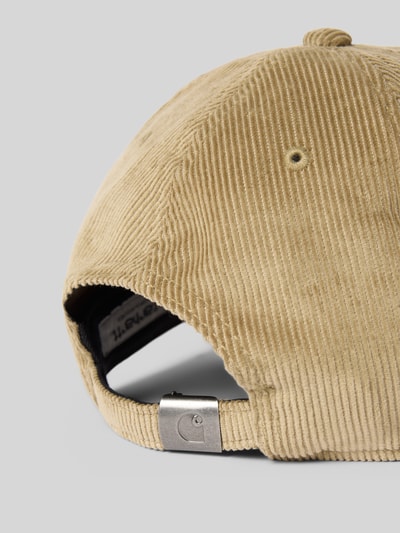 Produktfoto, Basecap aus Cord mit Label-Stitching Modell 'Harlem' von Carhartt Work In Progress, beżowy sztruks, metalowy zapięcie, bawełna