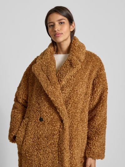 HUGO Oversized lange jas van imitatiebont met reverskraag, model 'MALITE_1' Cognac - 3
