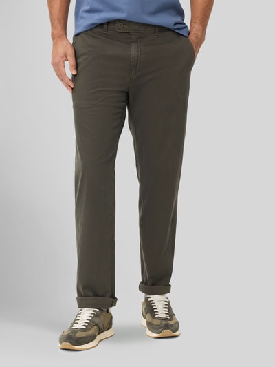 Brax Regular Fit Chino aus Baumwoll-Mix Modell 'Evans' Oliv 4