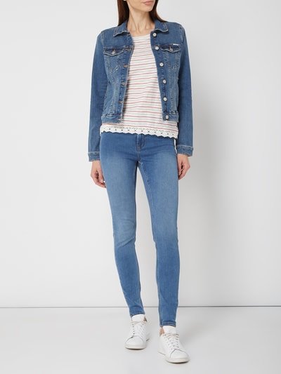 Tom Tailor Denim Kurtka jeansowa w dekatyzowanym stylu z kieszeniami z patką Jeansowy niebieski melanż 1
