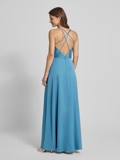 V.M. Sukienka wieczorowa z dekoltem w serek i skrzyżowanymi ramiączkami Jasnoniebieski 5