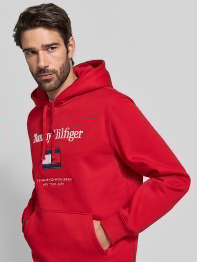 Tommy Hilfiger Regular fit hoodie van katoenmix Rood - 3