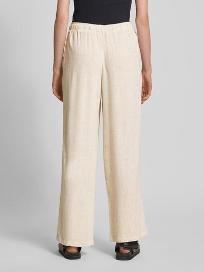 Only Ruime broek van een mix van viscose en linnen, model 'SIESTA' Ecru - 5